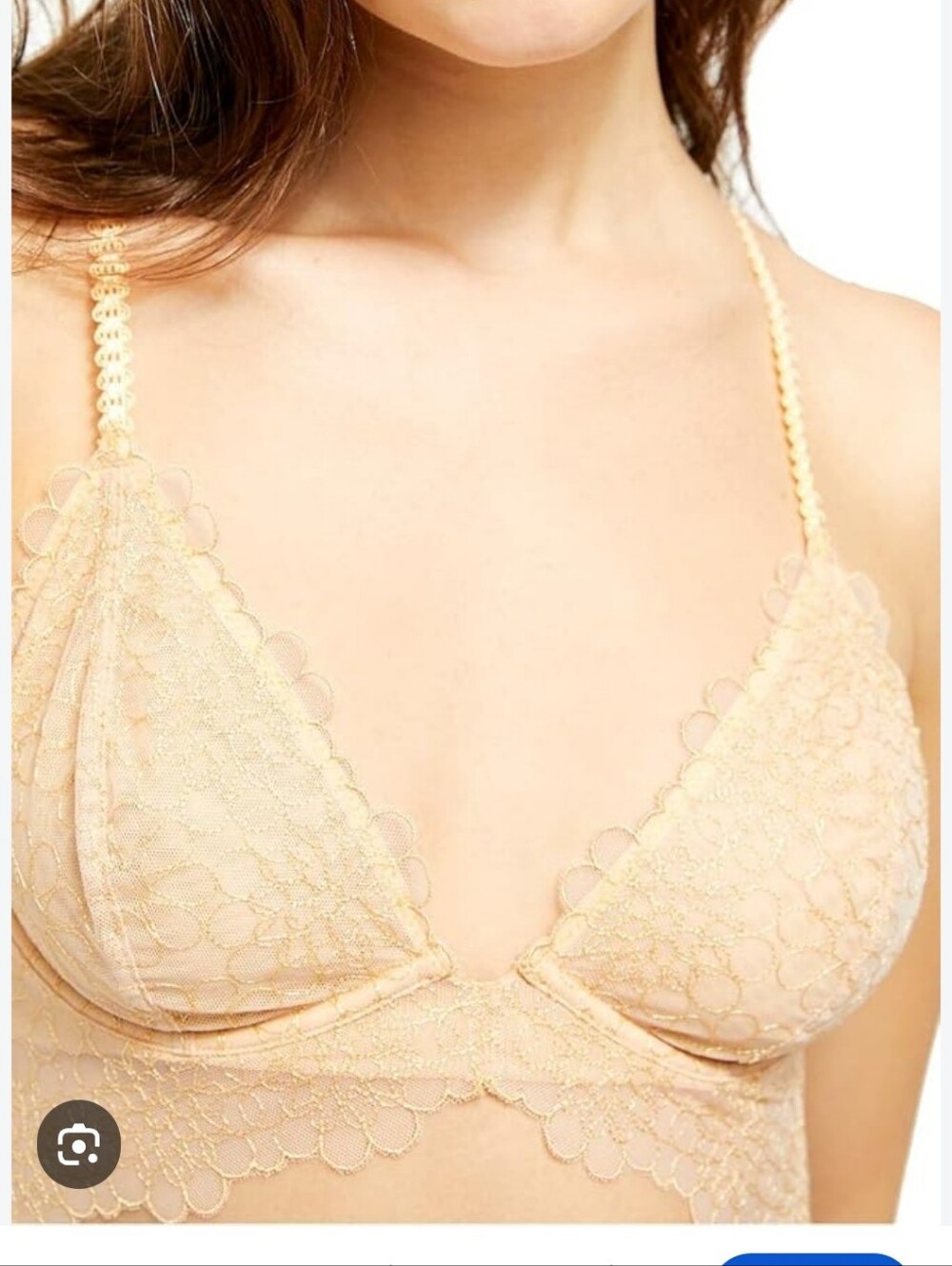Free People Lucia Underwire Bra Lace Beige